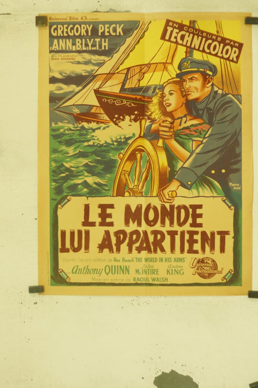 LE MONDE LUI APPARTIENT POSTER ORIGINAL (60X80) GREGORY PECK – ANTHONY QUINN