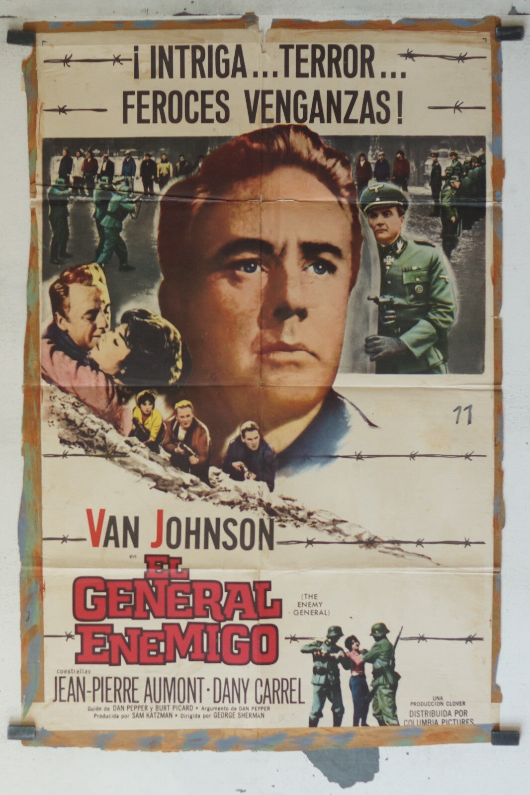 EL GENERAL ENEMIGO (70x100) ORIGINAL MOVIE POSTER, VAN JOHNSON
