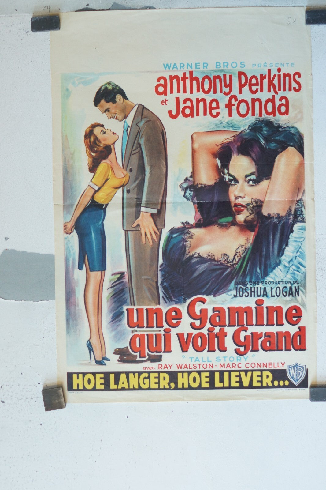 UNE GAMINE QUI VOIT GRAND, MOVIE POSTER BELGIAN ORIGINAL 37x55 ANTHONY PERKINS