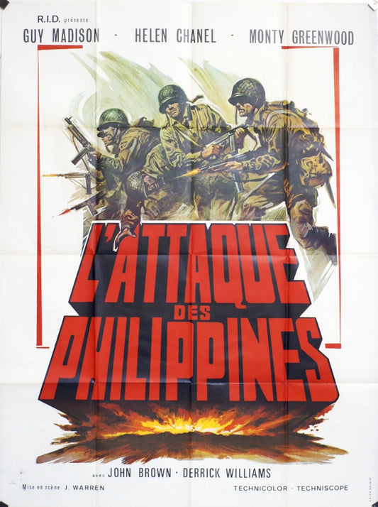 L’ATTAQUE DES PHILIPPINES GUY MADISON POSTER ORIGINAL 120x160