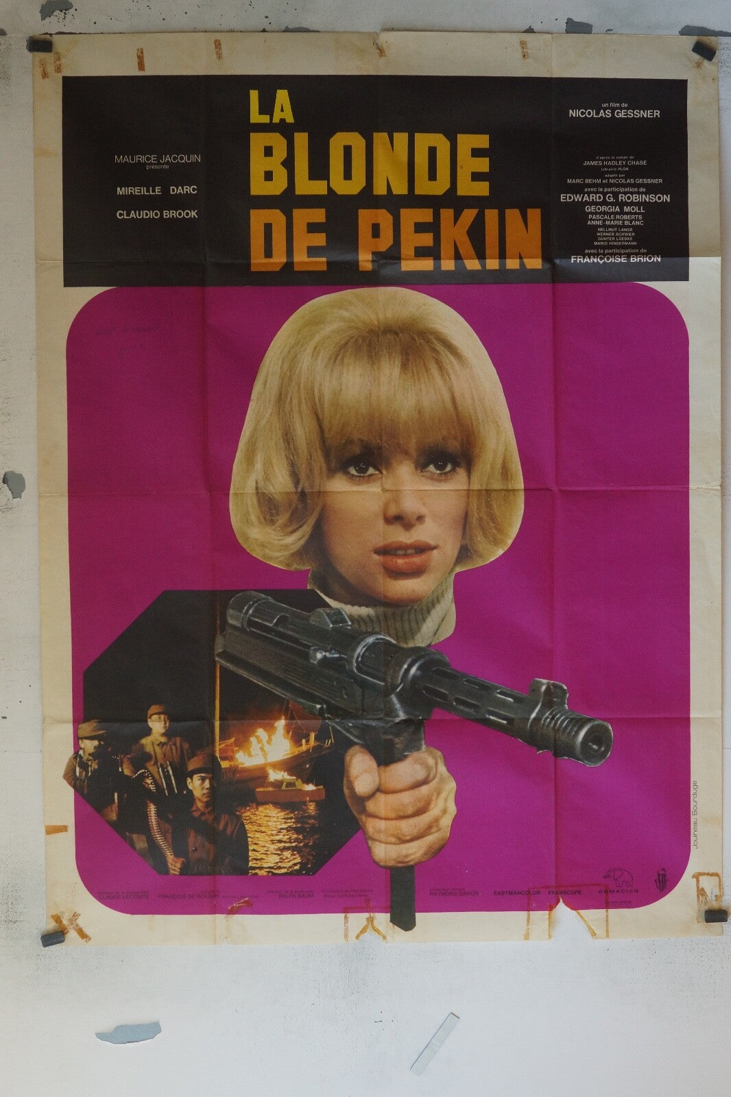 LA BLONDE DE PÉKIN MOVIE POSTER ORIGINAL 120x160 MIREILLE DARC