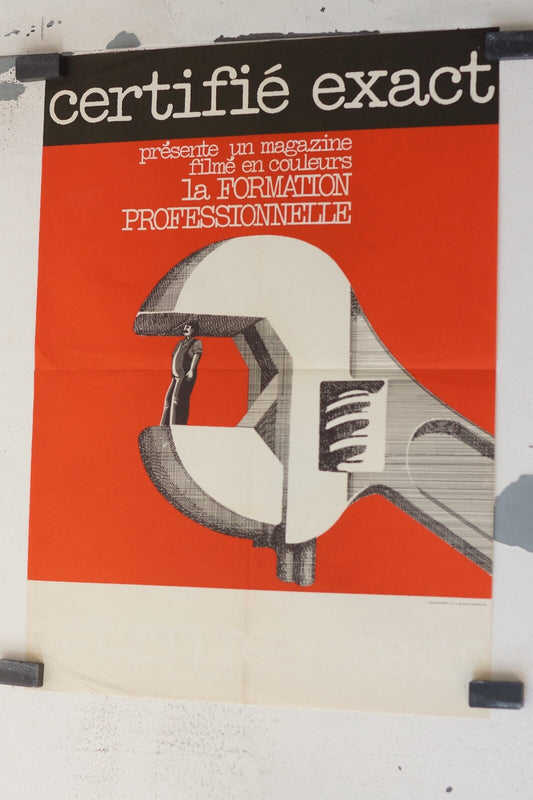 CERTIFIÉ EXACT (LA FORMATION PROFESSIONNELLE) ORIGINAL POSTER (40X60)