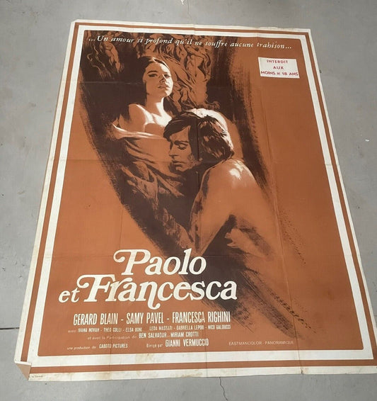 PAOLO ET FRANCESCA, GERARD BLAIN,  POSTER ORIGINAL  SUR KRAFT (120X160)