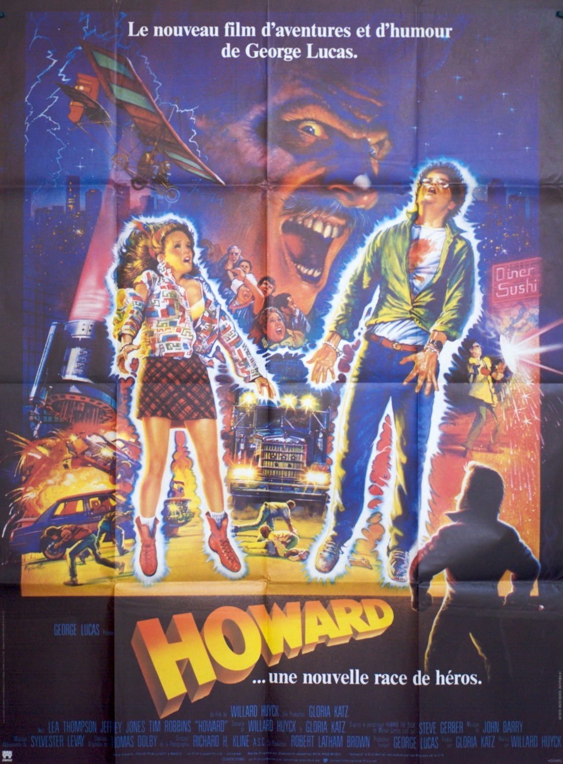 HOWARD…UNE NOUVELLE RACE GERARD LUCAS MOVIE POSTER ORIGINAL 120x160