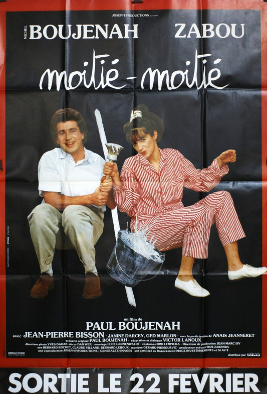 MOITIÉ-MOITIÉ PAUL BOUJENAH MOVIE POSTER ORIGINAL 120x160