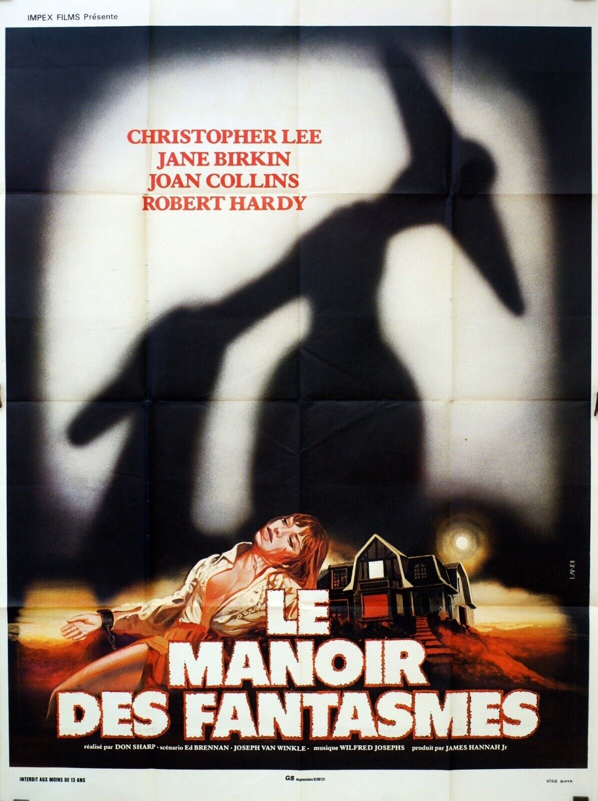 LE MANOIR DES FANTASMES MOVIE POSTER ORIGINAL 120x160 CHRISTOPHER LEE