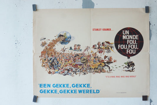 UN MONDE FOU, FOU, FOU, FOU, BELGIAN MOVIE POSTER, STANLEY KRAMER