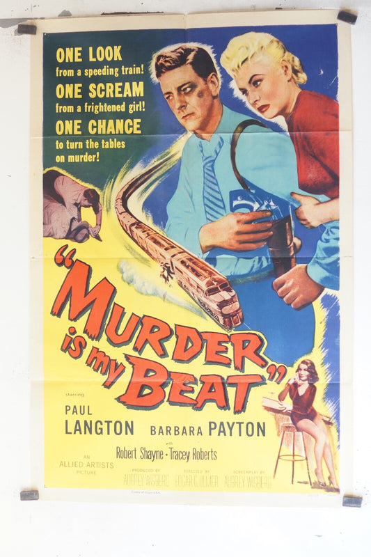 MURDER IN MY BEAT (1955) ORIGINAL MOVIE POSTER 70 X 100 JAMES COBURN – JENNIFER