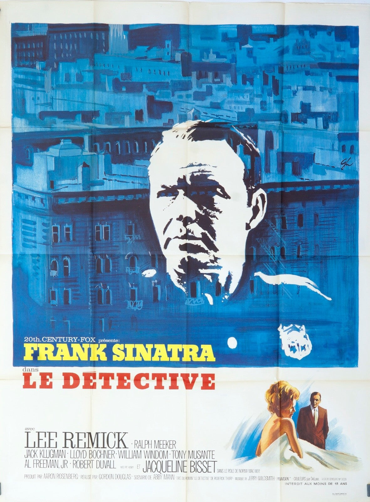 LE DÉTECTIVE MOVIE POSTER ORIGINAL 120x160 FRANK SINATRA