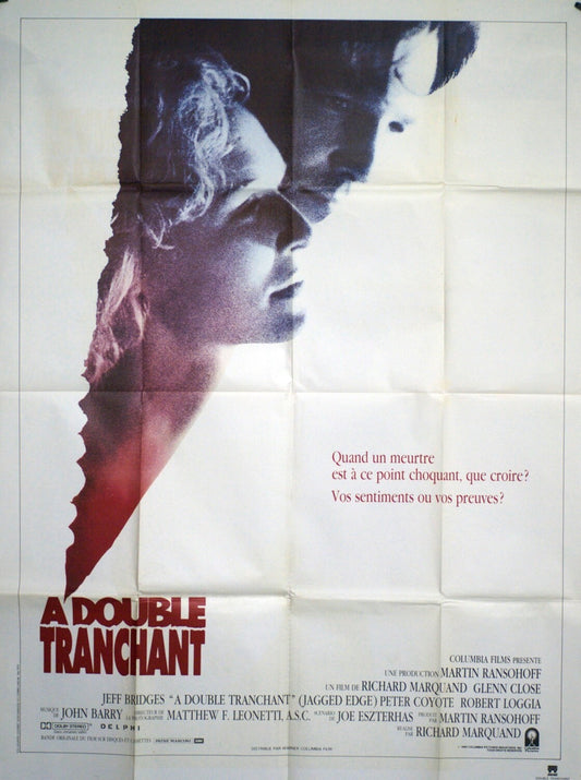 A DOUBLE TRANCHANT POSTER ORIGINAL 120x160 JEFF BRIDGES