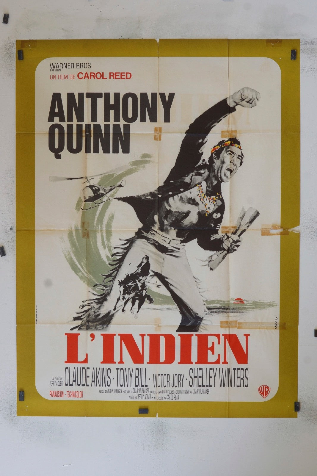 L’INDIEN ANTHONY QUINN MOVIE POSTER ORIGINAL 120x160