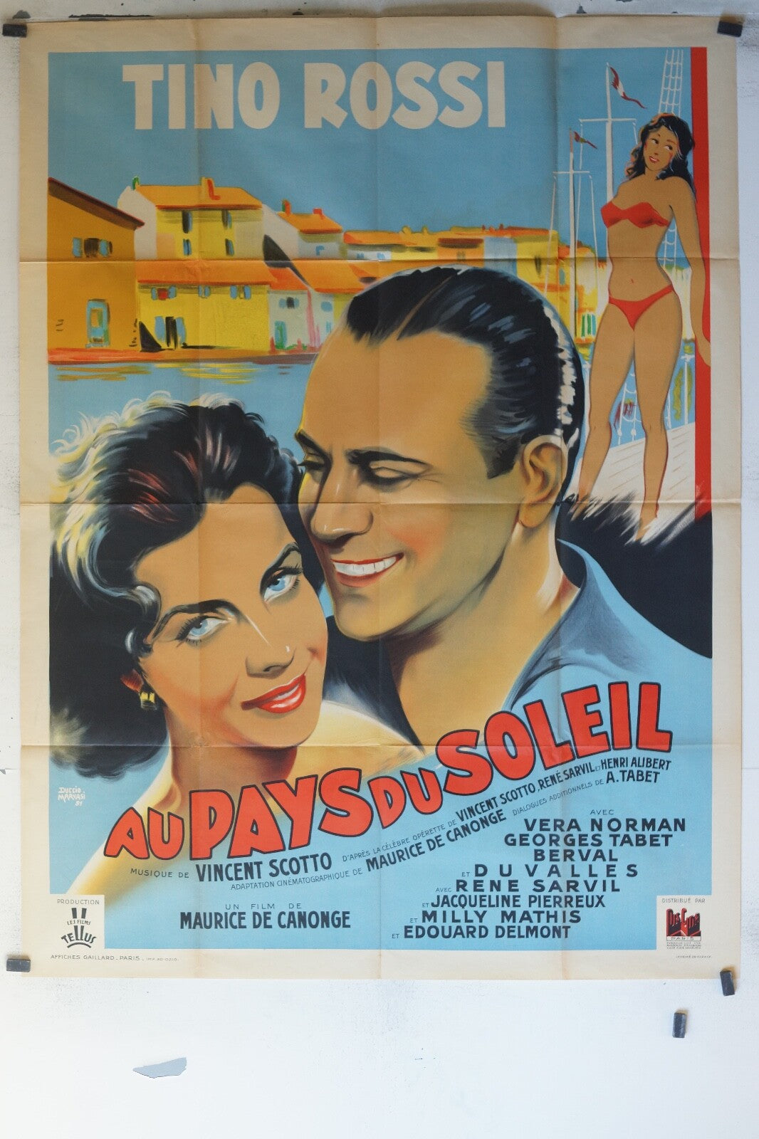 AU PAYS DU SOLEIL POSTER ORIGINAL120x160 Tino Rossi , Véra Norman