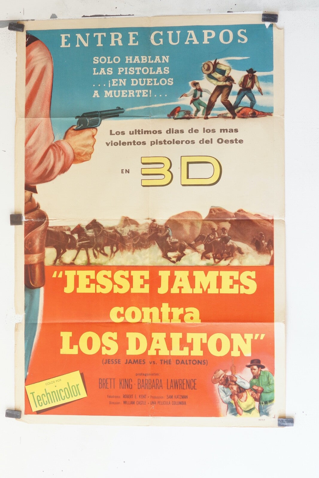 JESSE JAMES CONTRA LOS DALTON (70X100), 1960 ORIGINAL MOVIE POSTER BRETT KING