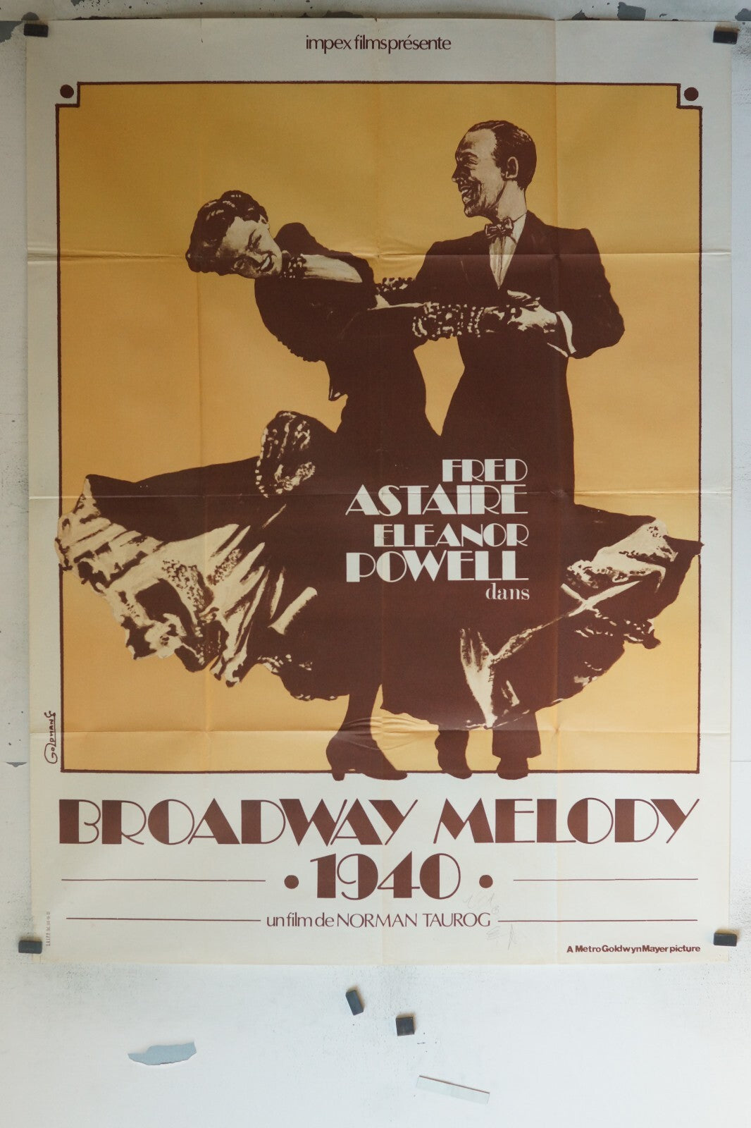 BROADWAY MELODY 1940 ORIGINAL MOVIE POSTER 120X160 FRED ASTAIRE