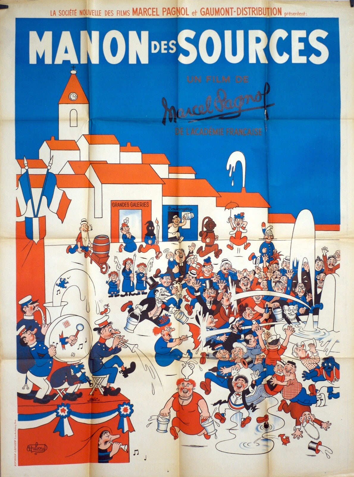 MANON DES SOURCES MOVIE POSTER ORIGINAL 120x160 MARCEL PAGNOL