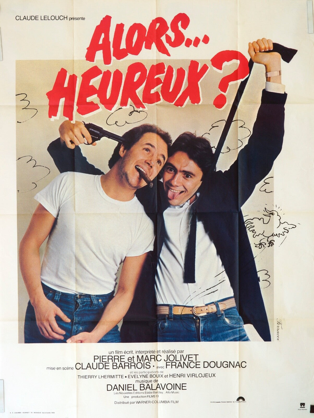 ALORS HEUREUX ORIGINAL MOVIE POSTER 120x160 CLAUDE LELOUCH
