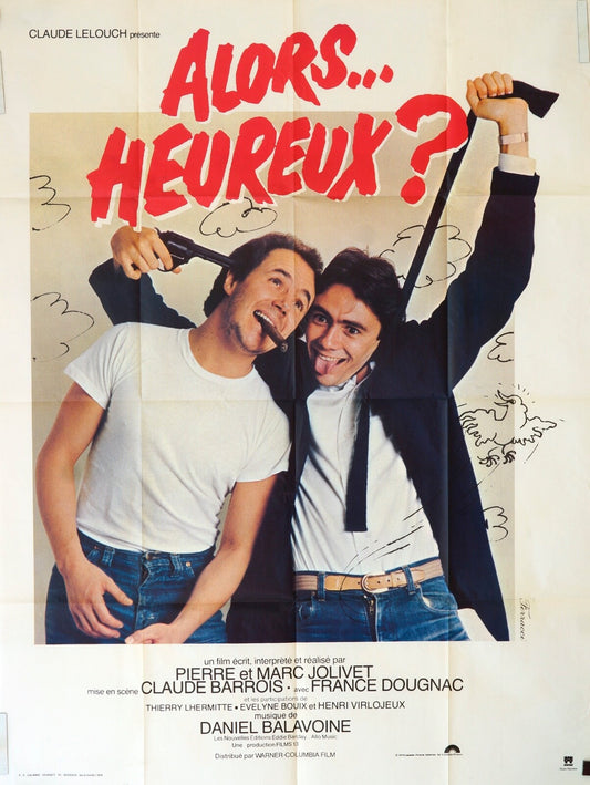 ALORS HEUREUX ORIGINAL MOVIE POSTER 120x160 CLAUDE LELOUCH