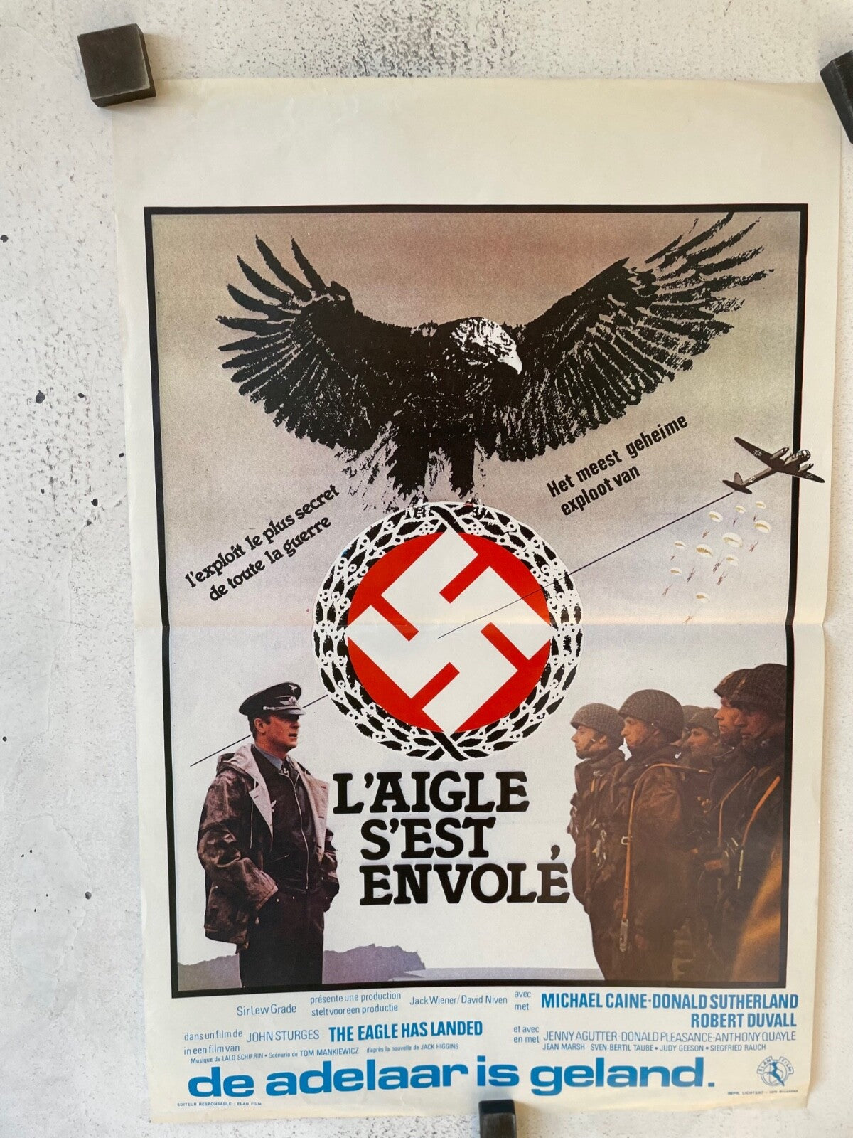 L’AIGLE S’EST ENVOLÉ, BELGIAN MOVIE POSTER 36x55 MICHAEL CAINE