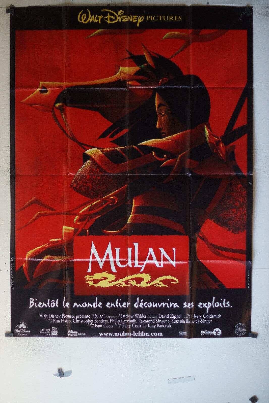 MULAN MOVIE POSTER ORIGINAL 120x160 Barry Cook / Walt Disney Pictures 