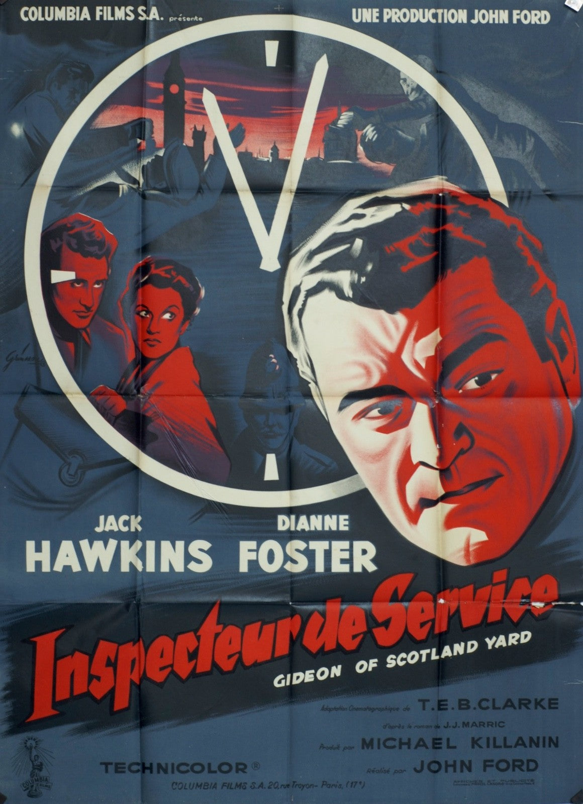 INSPECTEUR DE SERVICE JACK HAWKINS MOVIE POSTER ORIGINAL 120x160