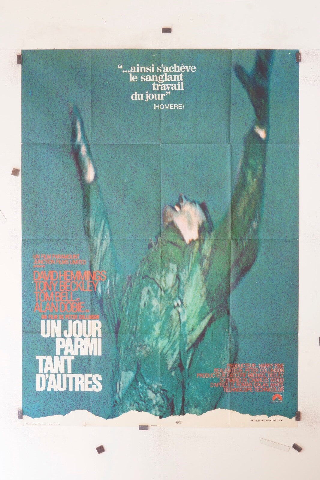 UN JOUR PARMI TANT D’AUTRES DAVID HEMMINGS ORIGINAL MOVIE POSTER 120x160