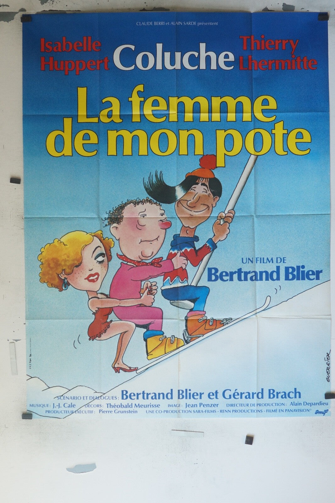 LA FEMME DE MON POTE Original Movie Poster 120X160 COLUCHE