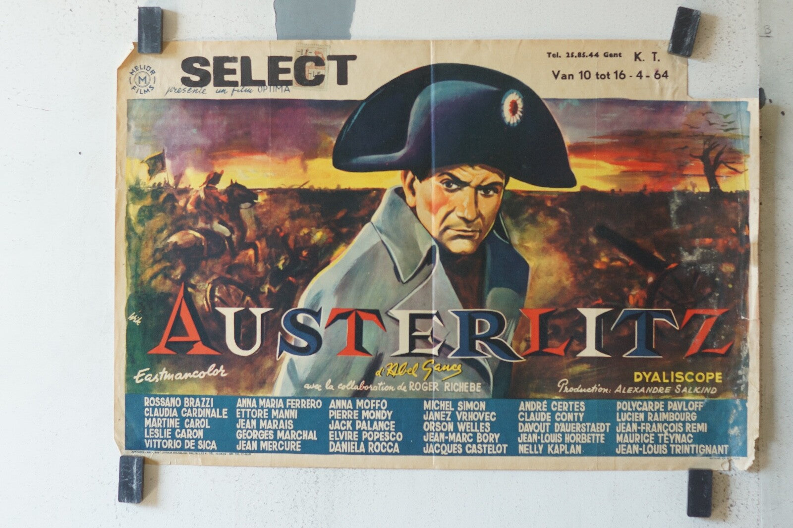 AUSTERLITZ (belge) MOVIE POSTER ORIGINAL 54x36 Pierre Mondy , Jean Marais 