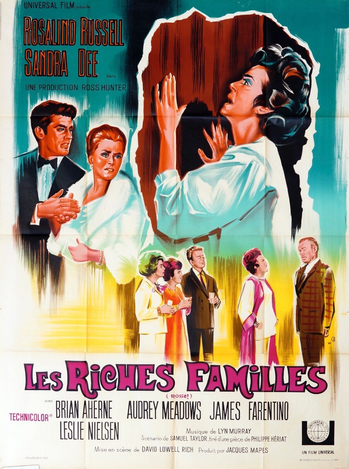 LES RICHES FAMILLES MOVIE POSTER ORIGINAL (120x160) SANDRA DEE