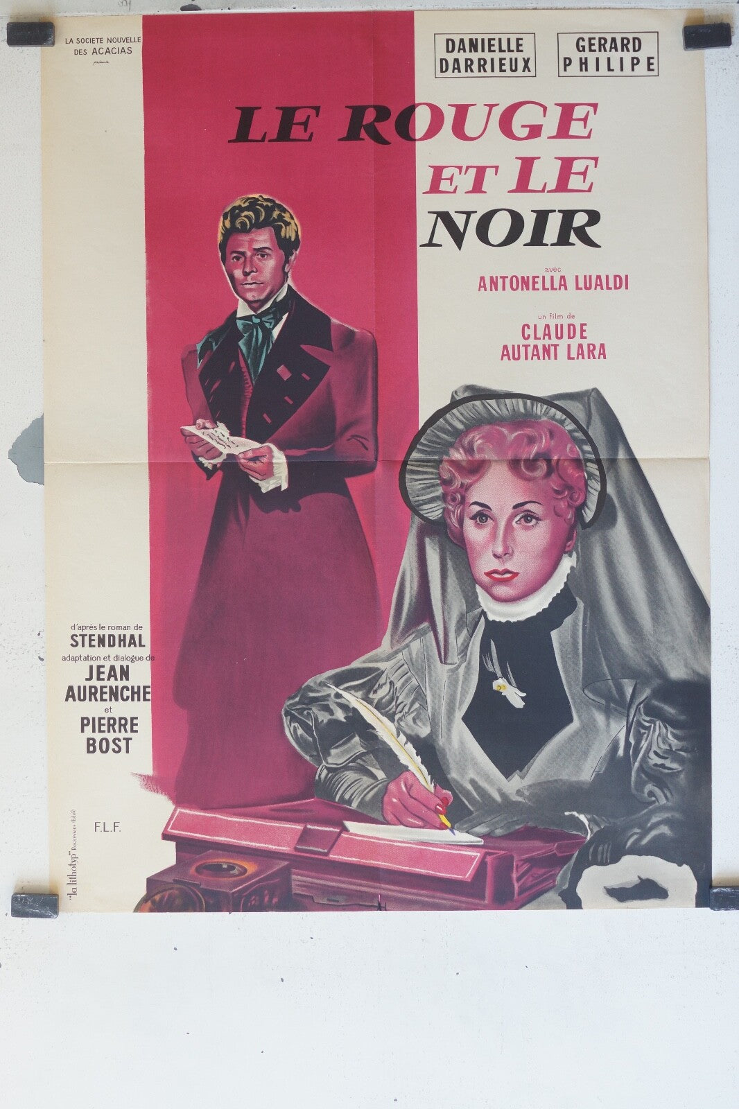 ROUGE ET LE NOIR (LE) MOVIE POSTER ORIGINAL (60X80) Danielle Darrieux ,