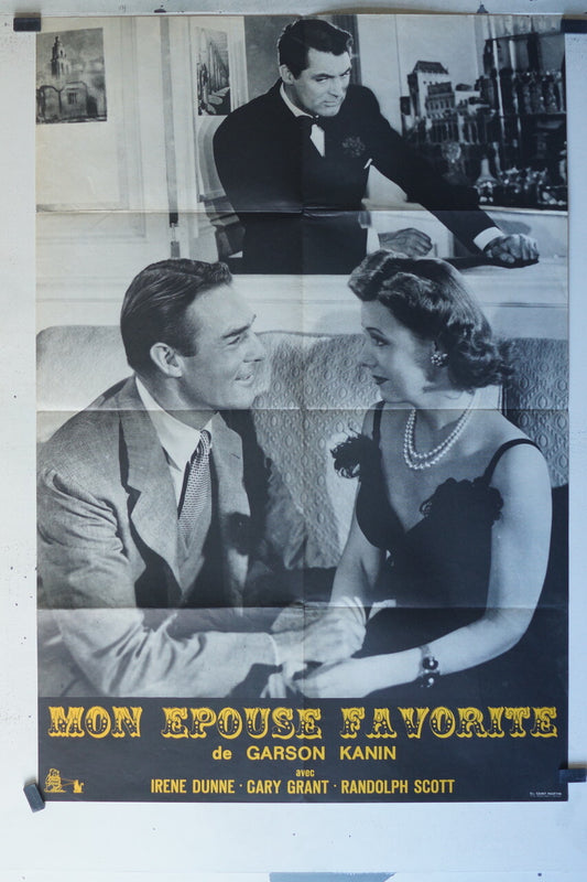 MON EPOUSE FAVORITE ORIGINAL MOVIE POSTER 80x120 Irene Dunne , Cary Grant 