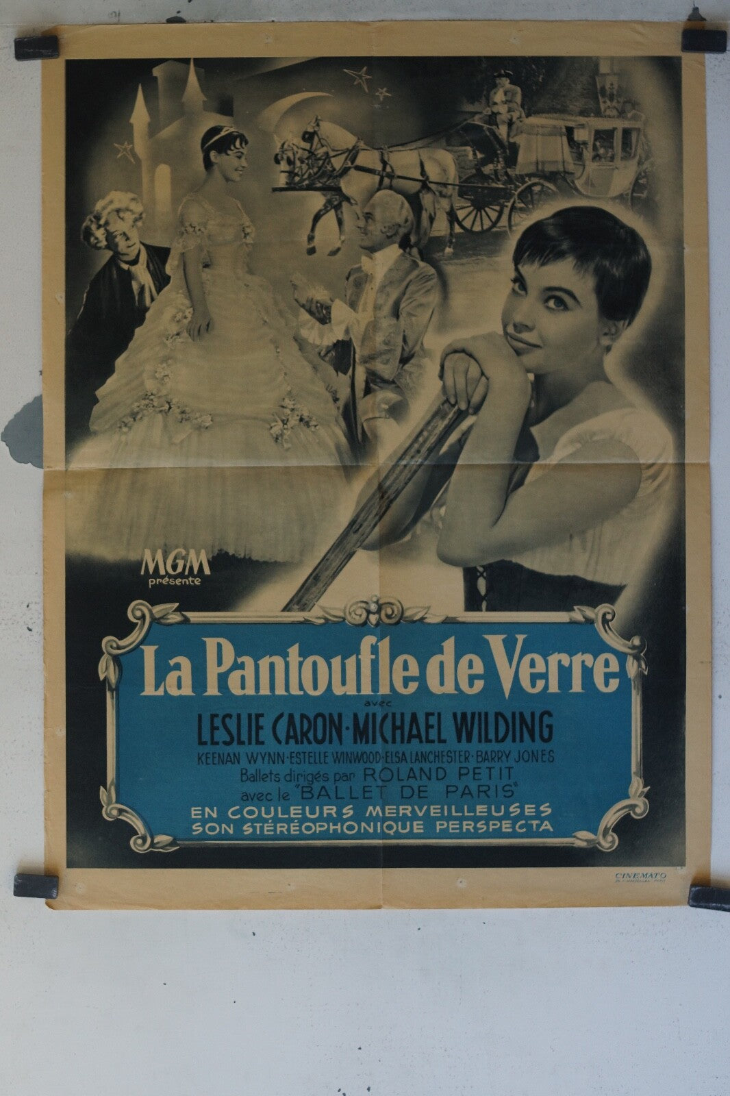 PANTOUFLE DE VERRE (LA) movie poster ORIGINAL 60x80 Leslie Caron , Michael