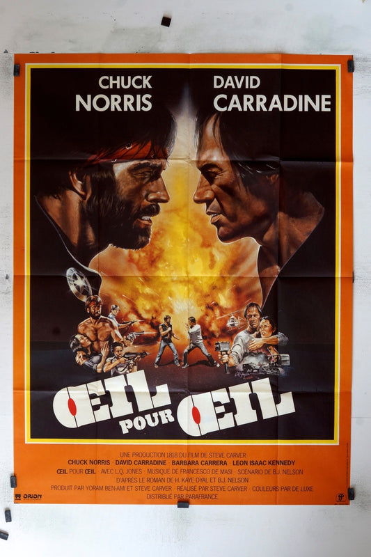 ŒIL POUR ŒIL  CHUCK NORRIC MOVIE POSTER ORIGINAL 120x160
