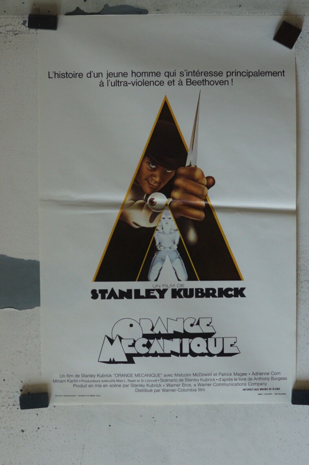 ORANGE MÉCANIQUE MOVIE POSTER ORIGINAL (55X37) STANLEY KUBRICK