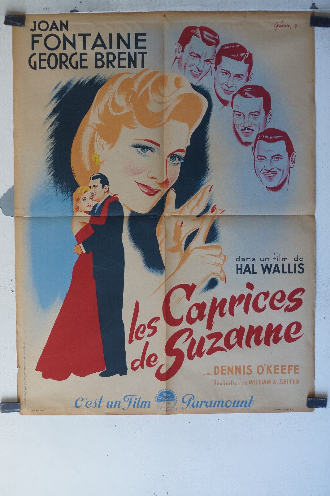 CAPRICES DE SUZANNE (LES) movie poster ORIGINAL 60x80 Joan Fontaine,George Brent