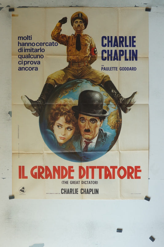 IL GRANDE DITTATORE, MOVIE POSTER ORIGINAL (60X80), CHARLIE CHAPLIN