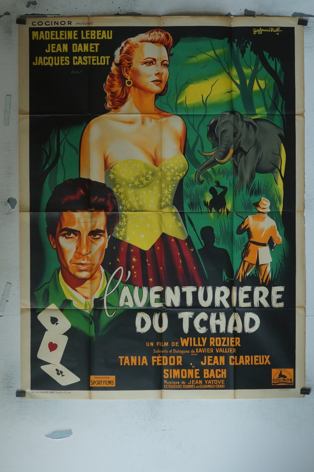 L’AVENTURIÈRE DU TCHAD MOVIE POSTER ORIGINAL 120x160 MADELEINE LEBEAU