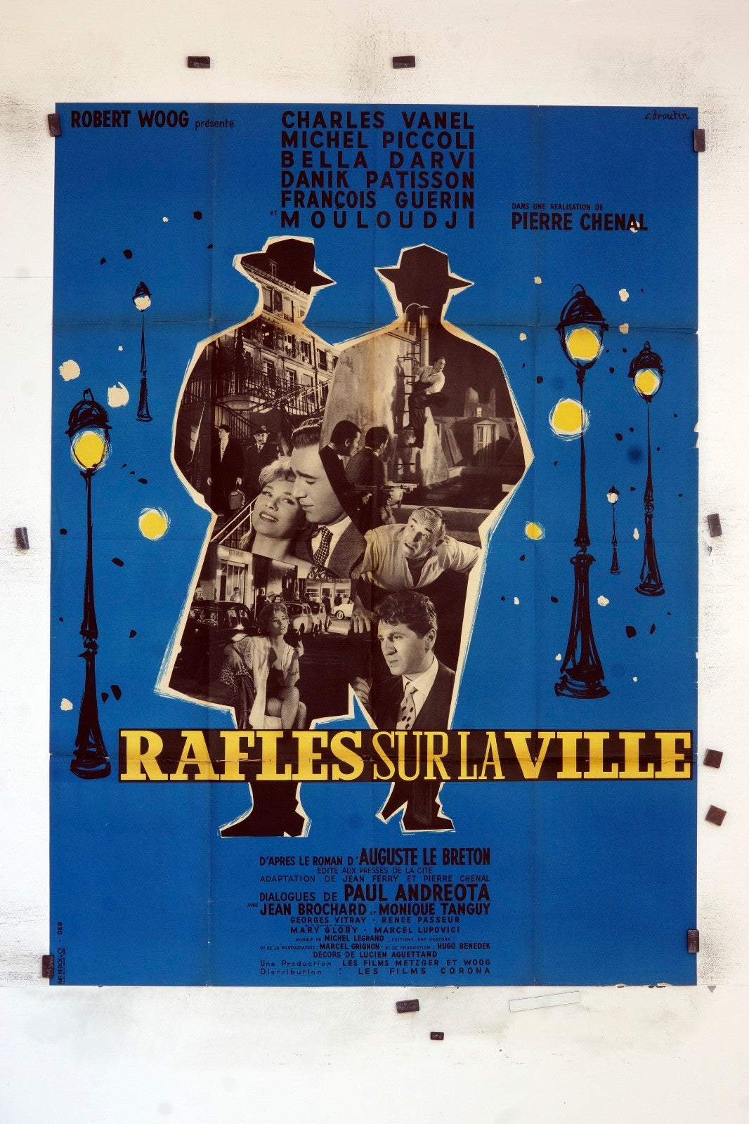 RAFLES SUR LA VILLE CHARLES VANEL MOVIE POSTER ORIGINAL 120x160