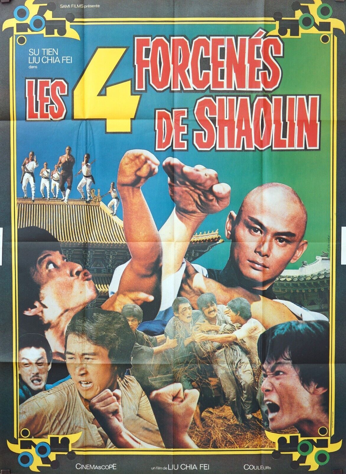 LES 4 FORCENÉS DE SHAOLIN ORIGINAL MOVIE POSTER 120x160 SU TIEN