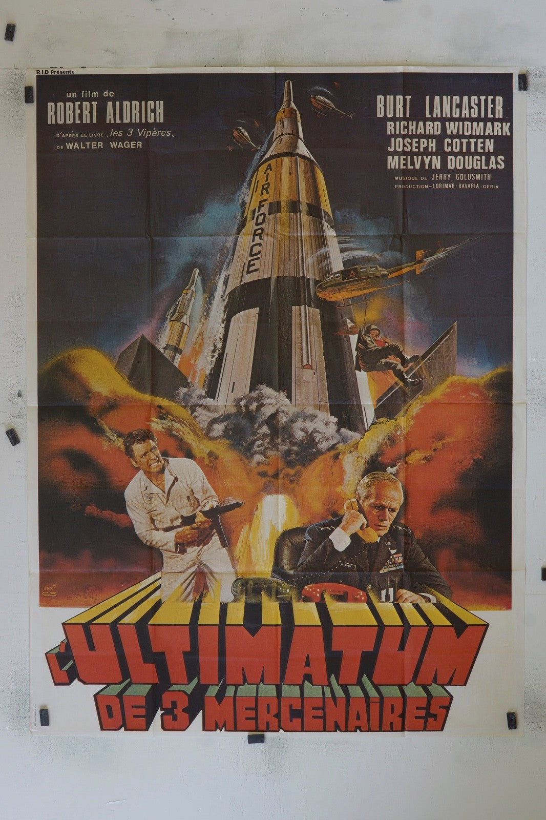 L’ULTIMATUM DE 3 MERCENAIRES BURT LANCASTER MOVIE POSTER ORIGINAL 120x160