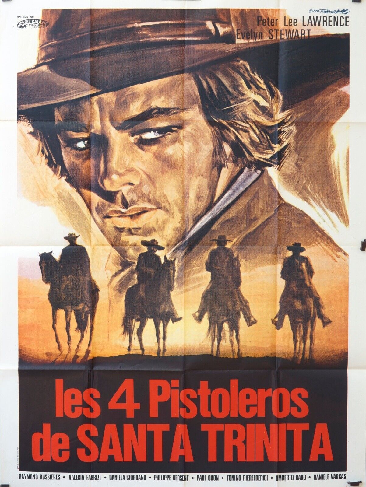 LES 4 PISTOLEROS DE SANTA TRINITA MOVIE POSTER ORIGINAL 120x160  PETER LEE LAWRE