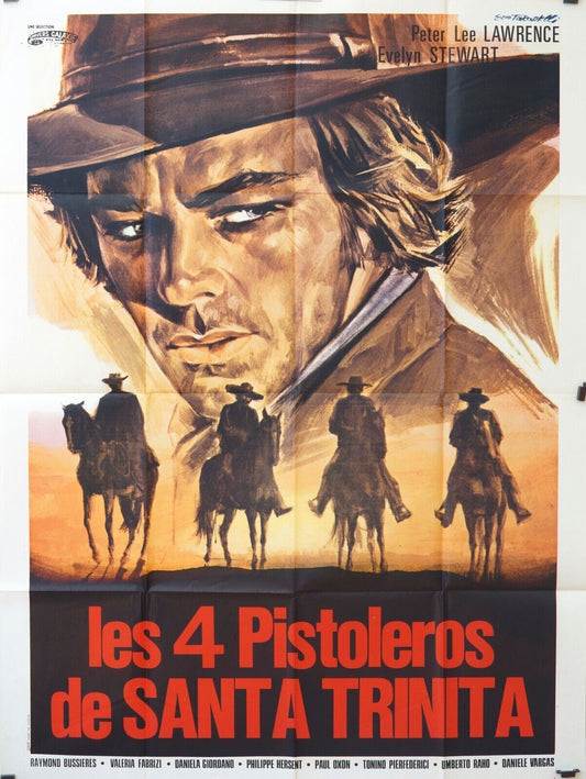LES 4 PISTOLEROS DE SANTA TRINITA MOVIE POSTER ORIGINAL 120x160  PETER LEE LAWRE
