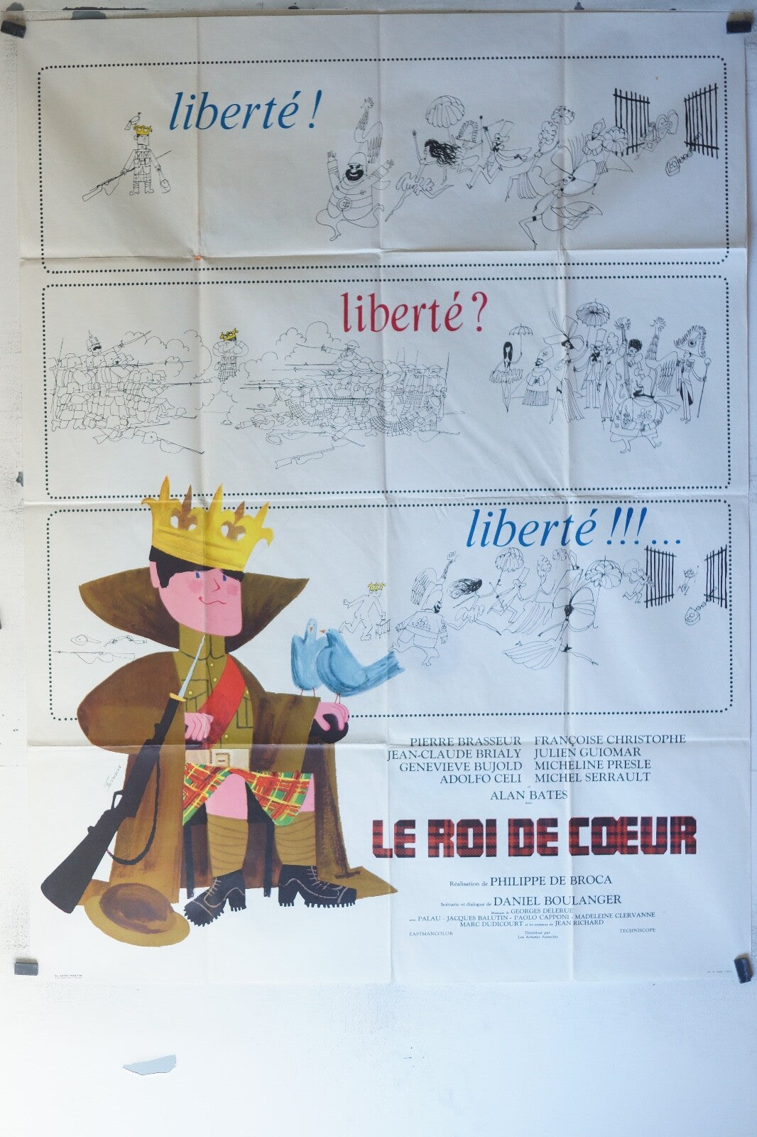 ROI DE CŒUR (LE) MOVIE POSTER ORIGINAL120x160 Alan Bates , Genevieve Bujold 