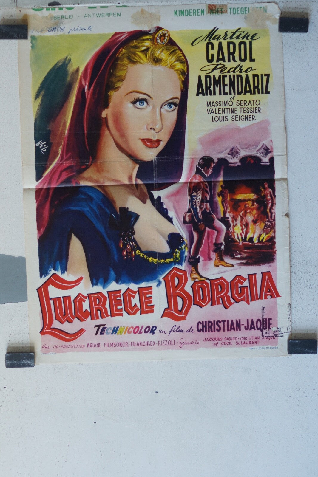 LUCRECE BORGIA ORIGINAL MOVIE POSTER 36x55 Martine Carol , Pedro Armendariz 