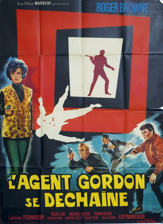 L’AGENT GORDON SE DECHAINE, MOVIE  POSTER ORIGINAL 120x160, ROGER BROWE