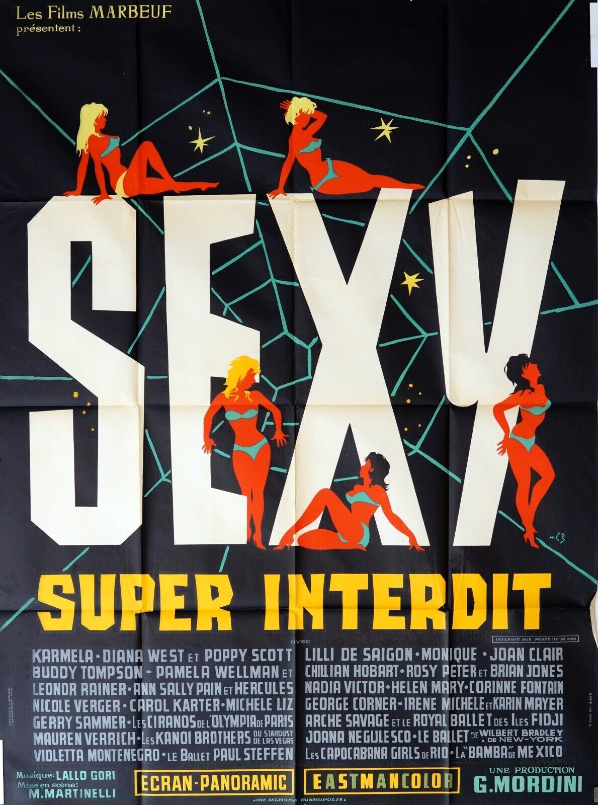 SEXY SUPER INTERDIT, 1964 MOVIE POSTER ORIGINAL 120x160 MARTA TOREN