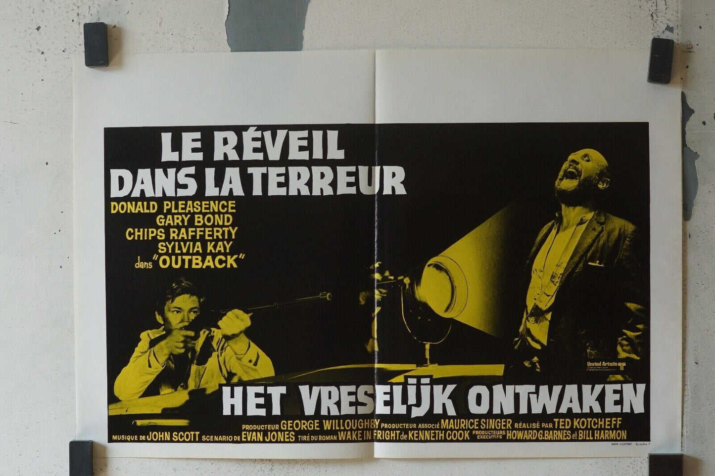 LE RÉVEIL DANS LA TERREUR MOVIE POSTER ORIGINAL (55X37) DONALD PLEASENCE