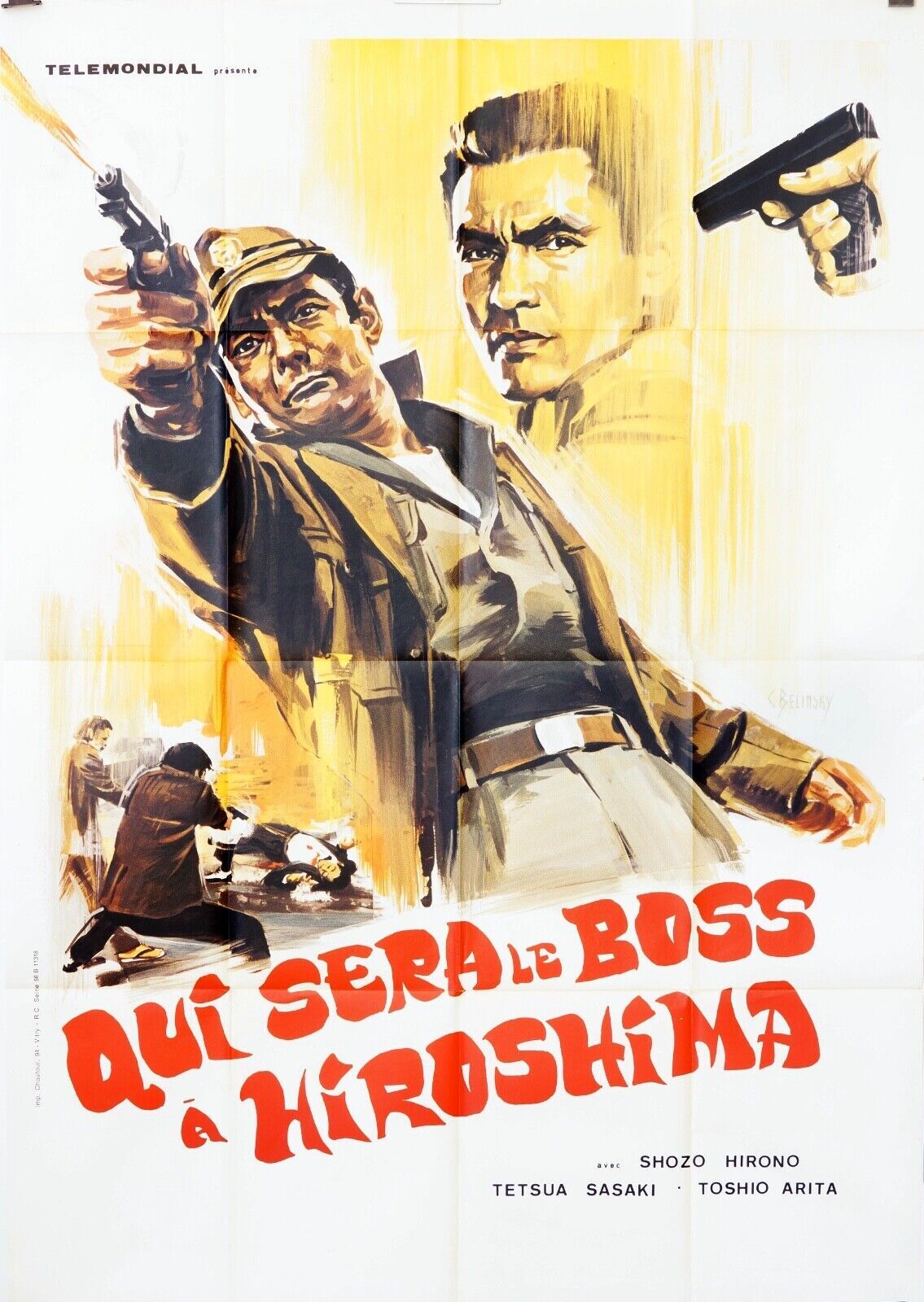 QUI SERA LE BOSS A HIROSHIMA MOVIE POSTER ORIGINAL 120x160  CECIL SAINT LAURENT