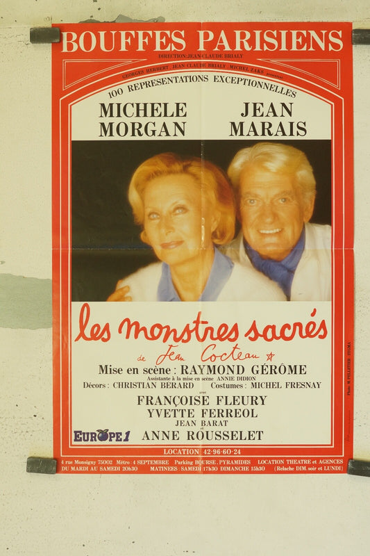 « LES MONSTRES SACRÉS » POSTER ORIGINAL (40X60) JEAN COCTEAU,
