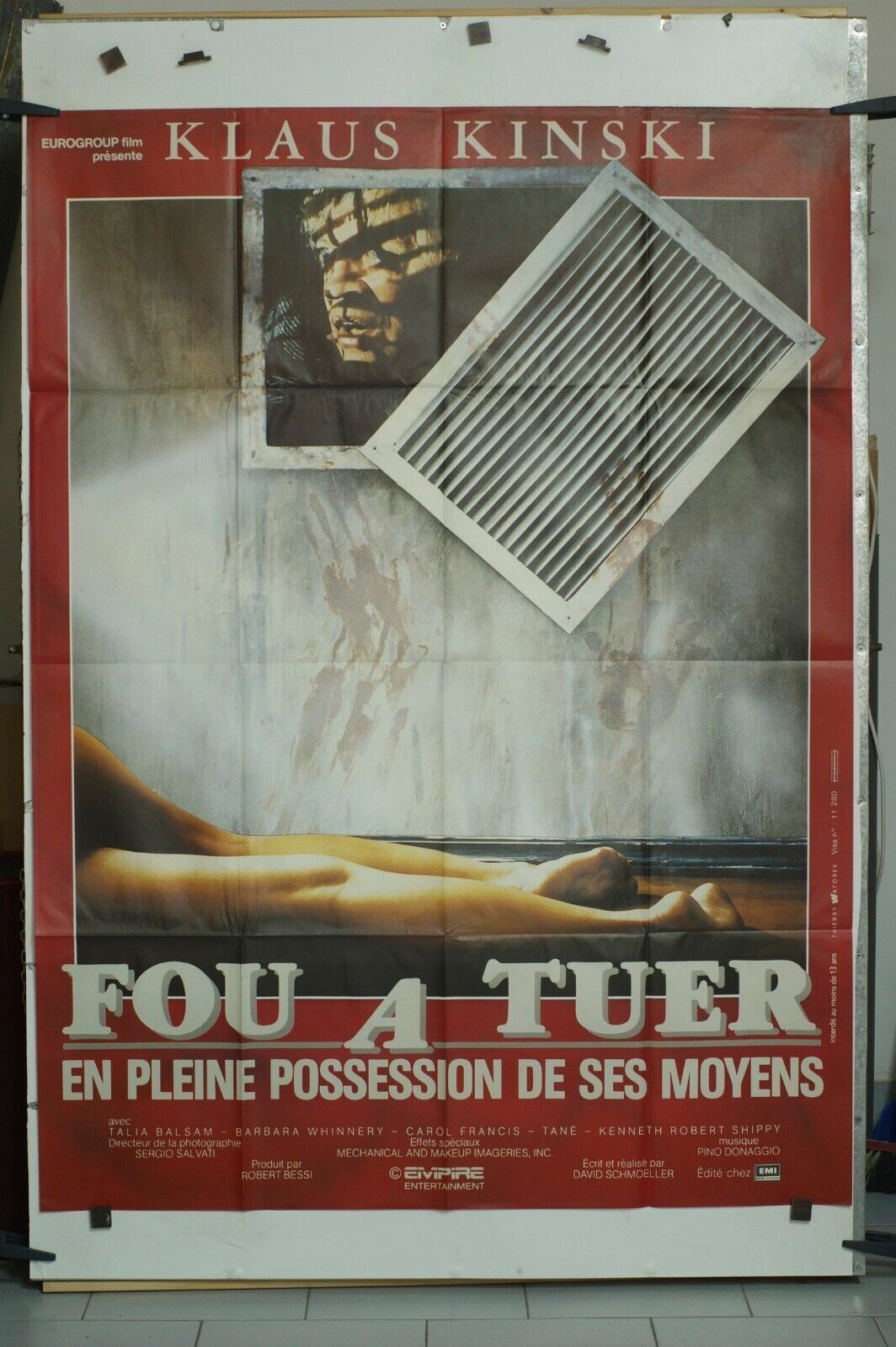 FOU A TUER POSTER ORIGINAL 120x160  KLAUS KINSKI