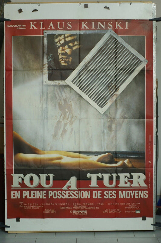 FOU A TUER POSTER ORIGINAL 120x160  KLAUS KINSKI